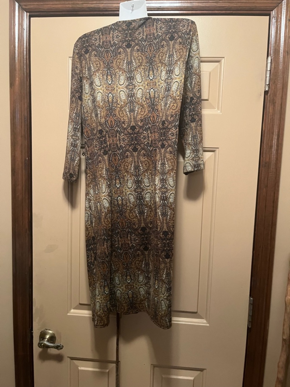 Emma & Michele Brown and Tan Paisley Tie-Front Dress - Picture 2 of 3